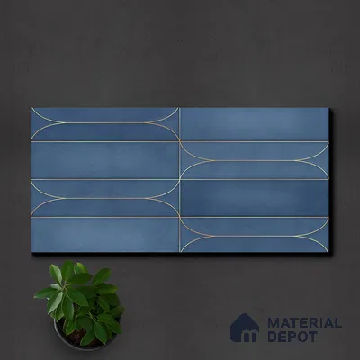 Faux Subway Wall Tile TL 05295 F Splendore Golden Arch Azulite 2 ft x 1 ft Ceramic Matte Finish - 9 mm | Suitable for Bathroom, Balcony, Kitchen Walls & Backsplashes | Please Expect a Slight Variation of Pattern (Sample)