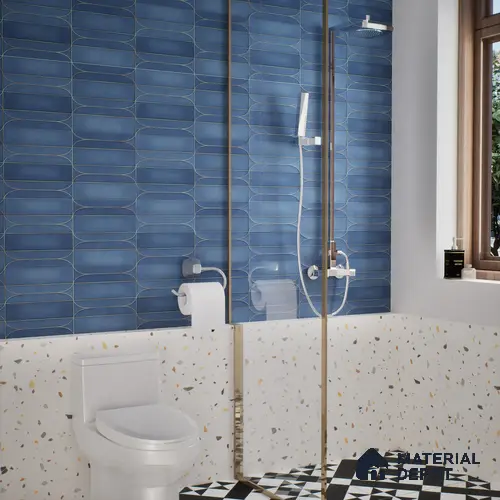 Faux Subway Wall Tile TL 05295 F Splendore Golden Arch Azulite 2 ft x 1 ft Ceramic Matte Finish - 9 mm | Suitable for Bathroom, Balcony, Kitchen Walls & Backsplashes | Please Expect a Slight Variation of Pattern