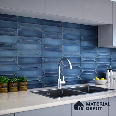 Faux Subway Wall Tile TL 05295 F Splendore Golden Arch Azulite 2 ft x 1 ft Ceramic Matte Finish - 9 mm | Suitable for Bathroom, Balcony, Kitchen Walls & Backsplashes | Please Expect a Slight Variation of Pattern (Sample)