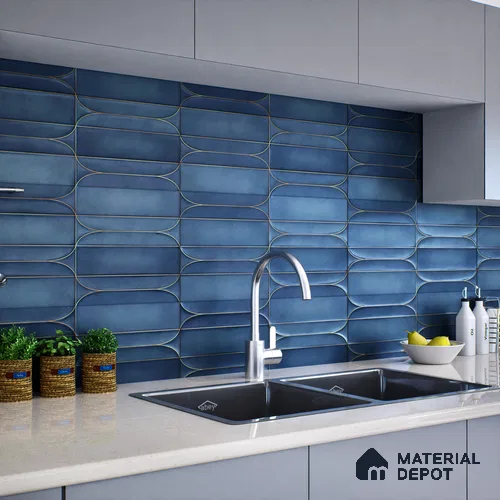 Faux Subway Wall Tile TL 05295 F Splendore Golden Arch Azulite 2 ft x 1 ft Ceramic Matte Finish - 9 mm | Suitable for Bathroom, Balcony, Kitchen Walls & Backsplashes | Please Expect a Slight Variation of Pattern