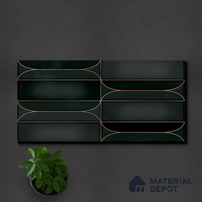 Faux Subway Wall Tile TL 05295 Splendore Golden Arch Nexa 2 ft x 1 ft Ceramic Matte Finish - 9 mm | Suitable for Bathroom, Balcony, Kitchen Walls & Backsplashes | Please Expect a Slight Variation of Pattern (Sample)
