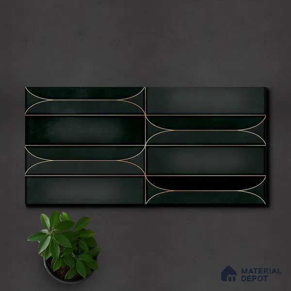 Faux Subway Wall Tile TL 05295 Splendore Golden Arch Nexa 2 ft x 1 ft Ceramic Matte Finish - 9 mm | Suitable for Bathroom, Balcony, Kitchen Walls & Backsplashes | Please Expect a Slight Variation of Pattern (Sample)