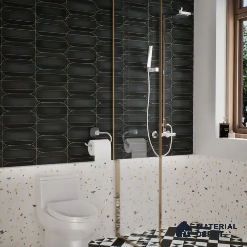 Faux Subway Wall Tile TL 05295 Splendore Golden Arch Nexa 2 ft x 1 ft Ceramic Matte Finish - 9 mm | Suitable for Bathroom, Balcony, Kitchen Walls & Backsplashes | Please Expect a Slight Variation of Pattern