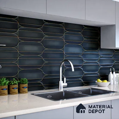 Faux Subway Wall Tile TL 05295 Splendore Golden Arch Nexa 2 ft x 1 ft Ceramic Matte Finish - 9 mm | Suitable for Bathroom, Balcony, Kitchen Walls & Backsplashes | Please Expect a Slight Variation of Pattern (Sample)