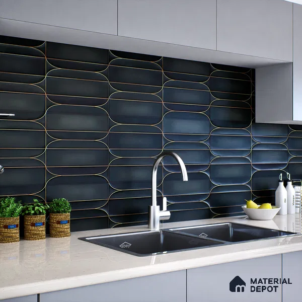 Faux Subway Wall Tile TL 05295 Splendore Golden Arch Nexa 2 ft x 1 ft Ceramic Matte Finish - 9 mm | Suitable for Bathroom, Balcony, Kitchen Walls & Backsplashes | Please Expect a Slight Variation of Pattern (Sample)