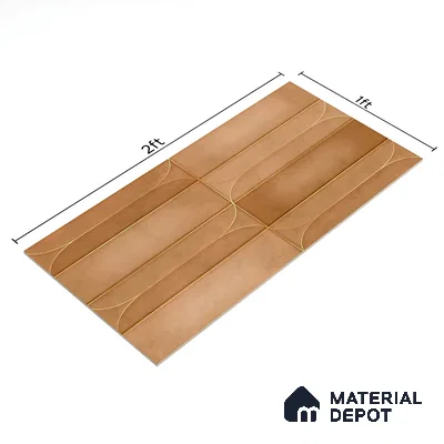 Faux Subway Wall Tile TL 05295 G Splendore Golden Arch Bruno 2 ft x 1 ft Ceramic Matte Finish - 9 mm | Suitable for Bathroom, Balcony, Kitchen Walls & Backsplashes | Please Expect a Slight Variation of Pattern (Sample)