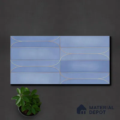 Faux Subway Wall Tile TL 05295 H Splendore Golden Arch Ocean 2 ft x 1 ft Ceramic Matte Finish - 9 mm | Suitable for Bathroom, Balcony, Kitchen Walls & Backsplashes | Please Expect a Slight Variation of Pattern (Sample)