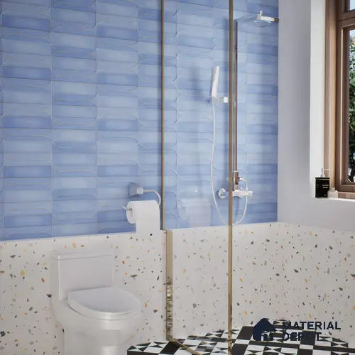 Faux Subway Wall Tile TL 05295 H Splendore Golden Arch Ocean 2 ft x 1 ft Ceramic Matte Finish - 9 mm | Suitable for Bathroom, Balcony, Kitchen Walls & Backsplashes | Please Expect a Slight Variation of Pattern