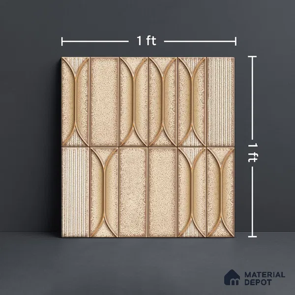 Faux Subway Wall Tile TL 06331 Marine Edge 12 inch x 12 inch Ceramic Matte Finish - 9.5 mm | Suitable for Accent / Feature Walls, Bathroom, Kitchen Wall & Backsplashes | Please Expect a Slight Variation of Pattern