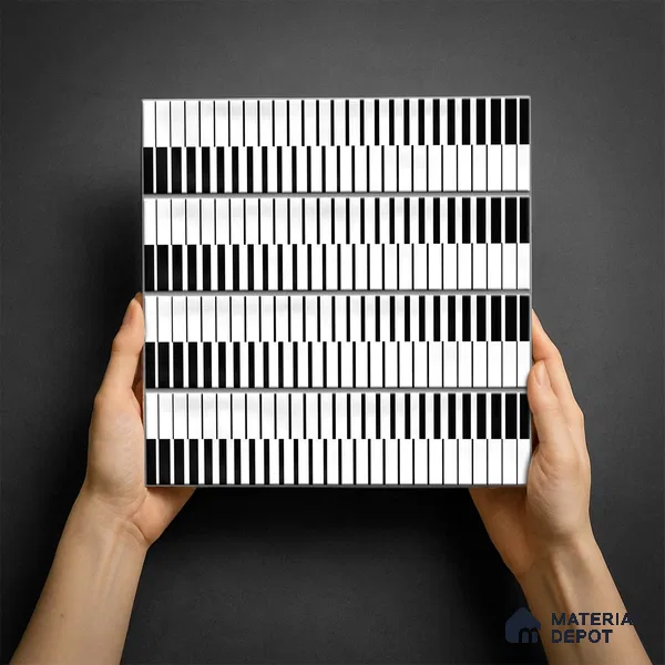 Faux Subway Wall Tile TL 06350 City 12 inch x 12 inch Ceramic Matte Finish - 9.5 mm | Suitable for Accent / Feature Walls, Bathroom, Kitchen Wall & Backsplashes | Please Expect a Slight Variation of Pattern