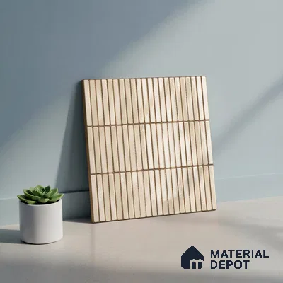 Faux Subway Wall Tile TL 06339 B  Kitkat Chocogrid 12 inch x 12 inch Ceramic Glossy Finish - 9.5 mm | Suitable for Accent / Feature Walls, Bathroom, Kitchen Wall & Backsplashes | Please Expect a Slight Variation of Pattern (Sample)