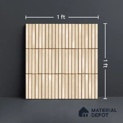 Faux Subway Wall Tile TL 06339 B  Kitkat Chocogrid 12 inch x 12 inch Ceramic Glossy Finish - 9.5 mm | Suitable for Accent / Feature Walls, Bathroom, Kitchen Wall & Backsplashes | Please Expect a Slight Variation of Pattern (Sample)