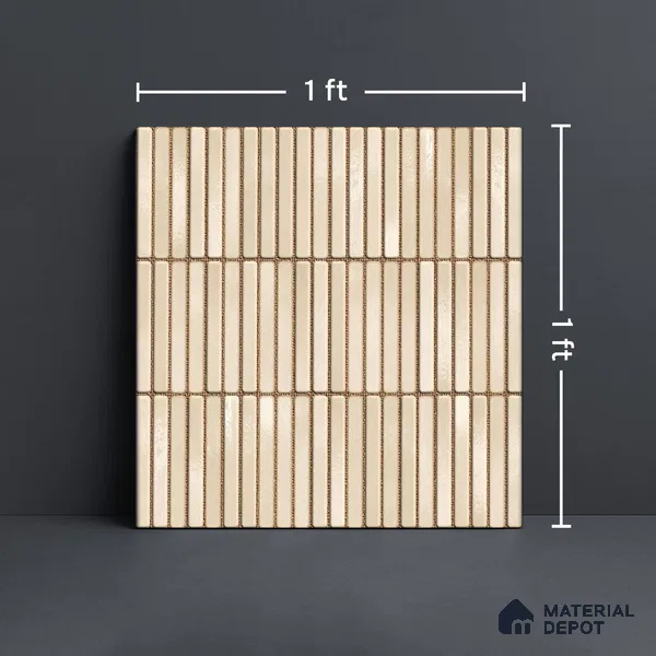 Faux Subway Wall Tile TL 06339 B  Kitkat Chocogrid 12 inch x 12 inch Ceramic Glossy Finish - 9.5 mm | Suitable for Accent / Feature Walls, Bathroom, Kitchen Wall & Backsplashes | Please Expect a Slight Variation of Pattern (Sample)