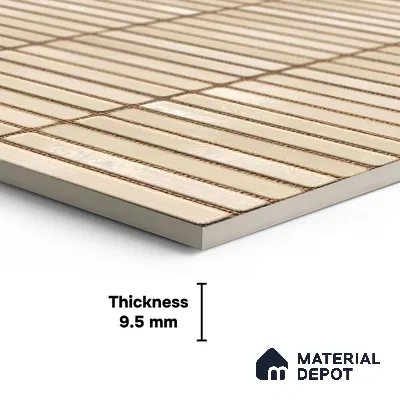 Faux Subway Wall Tile TL 06339 B  Kitkat Chocogrid 12 inch x 12 inch Ceramic Glossy Finish - 9.5 mm | Suitable for Accent / Feature Walls, Bathroom, Kitchen Wall & Backsplashes | Please Expect a Slight Variation of Pattern (Sample)