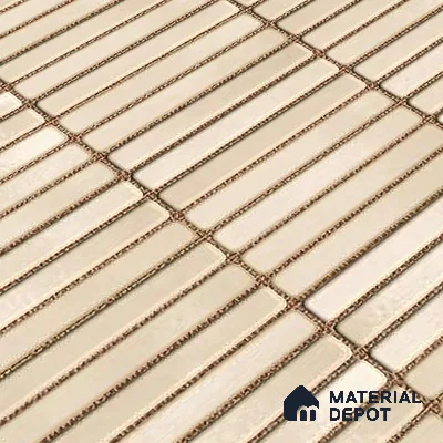 Faux Subway Wall Tile TL 06339 B  Kitkat Chocogrid 12 inch x 12 inch Ceramic Glossy Finish - 9.5 mm | Suitable for Accent / Feature Walls, Bathroom, Kitchen Wall & Backsplashes | Please Expect a Slight Variation of Pattern (Sample)