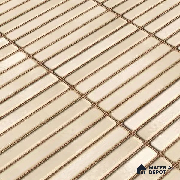 Faux Subway Wall Tile TL 06339 B  Kitkat Chocogrid 12 inch x 12 inch Ceramic Glossy Finish - 9.5 mm | Suitable for Accent / Feature Walls, Bathroom, Kitchen Wall & Backsplashes | Please Expect a Slight Variation of Pattern (Sample)