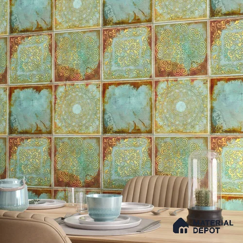 Moroccan Wall Tile TL 06339 C Artiflow 12 inch x 12 inch Ceramic Matte Finish - 9.5 mm | Suitable for Accent/Feature Walls, Bathroom, Kitchen, Dining Area | Please Expect a Slight Variation of Pattern