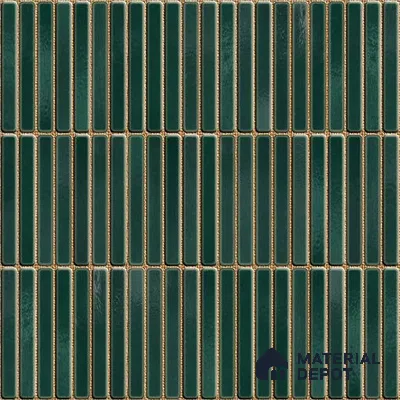 Faux Subway Wall Tile TL 06339  Kitkat Stripora 12 inch x 12 inch Ceramic Glossy Finish - 9.5 mm | Suitable for Accent / Feature Walls, Bathroom, Kitchen Wall & Backsplashes | Please Expect a Slight Variation of Pattern (Sample)