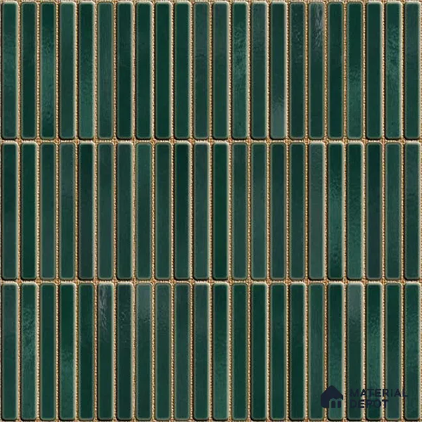 Faux Subway Wall Tile TL 06339  Kitkat Stripora 12 inch x 12 inch Ceramic Glossy Finish - 9.5 mm | Suitable for Accent / Feature Walls, Bathroom, Kitchen Wall & Backsplashes | Please Expect a Slight Variation of Pattern (Sample)
