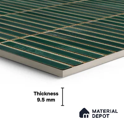 Faux Subway Wall Tile TL 06339  Kitkat Stripora 12 inch x 12 inch Ceramic Glossy Finish - 9.5 mm | Suitable for Accent / Feature Walls, Bathroom, Kitchen Wall & Backsplashes | Please Expect a Slight Variation of Pattern (Sample)