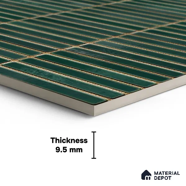 Faux Subway Wall Tile TL 06339  Kitkat Stripora 12 inch x 12 inch Ceramic Glossy Finish - 9.5 mm | Suitable for Accent / Feature Walls, Bathroom, Kitchen Wall & Backsplashes | Please Expect a Slight Variation of Pattern (Sample)