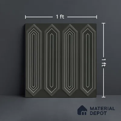 Faux Subway Wall Tile TL 06345 B  Picket Borderline 12 inch x 12 inch Ceramic Matte Finish - 9.5 mm | Suitable for Accent / Feature Walls, Bathroom, Kitchen Wall & Backsplashes | Please Expect a Slight Variation of Pattern (Sample)
