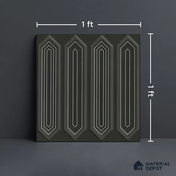 Faux Subway Wall Tile TL 06345 B  Picket Borderline 12 inch x 12 inch Ceramic Matte Finish - 9.5 mm | Suitable for Accent / Feature Walls, Bathroom, Kitchen Wall & Backsplashes | Please Expect a Slight Variation of Pattern (Sample)
