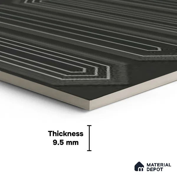 Faux Subway Wall Tile TL 06345 B  Picket Borderline 12 inch x 12 inch Ceramic Matte Finish - 9.5 mm | Suitable for Accent / Feature Walls, Bathroom, Kitchen Wall & Backsplashes | Please Expect a Slight Variation of Pattern (Sample)