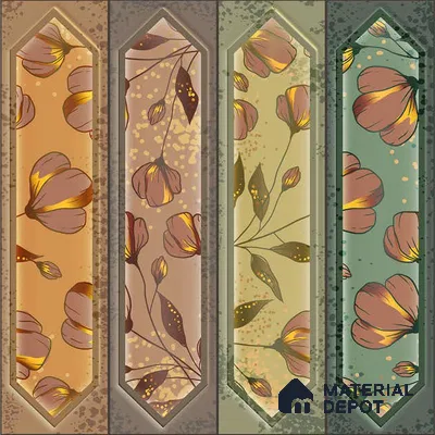 Faux Subway Wall Tile TL 06346 D  Picket Shape Flow 12 inch x 12 inch Ceramic Matte Finish - 9.5 mm | Suitable for Accent / Feature Walls, Bathroom, Kitchen Wall & Backsplashes | Please Expect a Slight Variation of Pattern