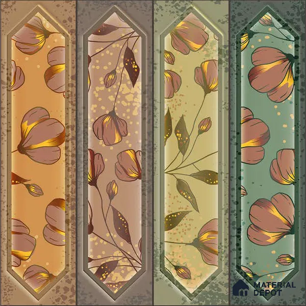 Faux Subway Wall Tile TL 06346 D  Picket Shape Flow 12 inch x 12 inch Ceramic Matte Finish - 9.5 mm | Suitable for Accent / Feature Walls, Bathroom, Kitchen Wall & Backsplashes | Please Expect a Slight Variation of Pattern