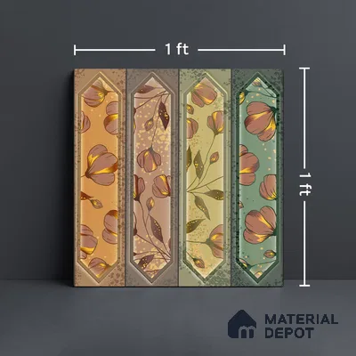 Faux Subway Wall Tile TL 06346 D  Picket Shape Flow 12 inch x 12 inch Ceramic Matte Finish - 9.5 mm | Suitable for Accent / Feature Walls, Bathroom, Kitchen Wall & Backsplashes | Please Expect a Slight Variation of Pattern