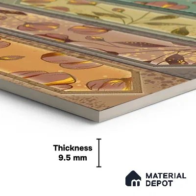 Faux Subway Wall Tile TL 06346 D  Picket Shape Flow 12 inch x 12 inch Ceramic Matte Finish - 9.5 mm | Suitable for Accent / Feature Walls, Bathroom, Kitchen Wall & Backsplashes | Please Expect a Slight Variation of Pattern
