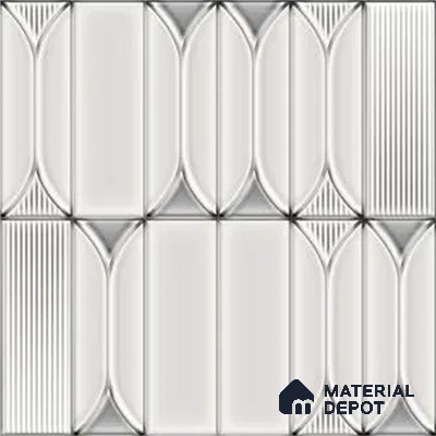 Faux Subway Wall Tile TL 06332 B  Sea Curve 12 inch x 12 inch Ceramic Glossy Finish - 9.5 mm | Suitable for Accent / Feature Walls, Bathroom, Kitchen Wall & Backsplashes | Please Expect a Slight Variation of Pattern