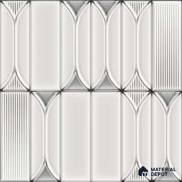 Faux Subway Wall Tile TL 06332 B Sea Curve 12 inch x 12 inch Ceramic Glossy Finish - 9.5 mm | Suitable for Accent / Feature Walls, Bathroom, Kitchen Wall & Backsplashes | Please Expect a Slight Variation of Pattern