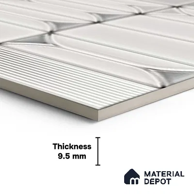 Faux Subway Wall Tile TL 06332 B  Sea Curve 12 inch x 12 inch Ceramic Glossy Finish - 9.5 mm | Suitable for Accent / Feature Walls, Bathroom, Kitchen Wall & Backsplashes | Please Expect a Slight Variation of Pattern
