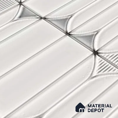 Faux Subway Wall Tile TL 06332 B  Sea Curve 12 inch x 12 inch Ceramic Glossy Finish - 9.5 mm | Suitable for Accent / Feature Walls, Bathroom, Kitchen Wall & Backsplashes | Please Expect a Slight Variation of Pattern