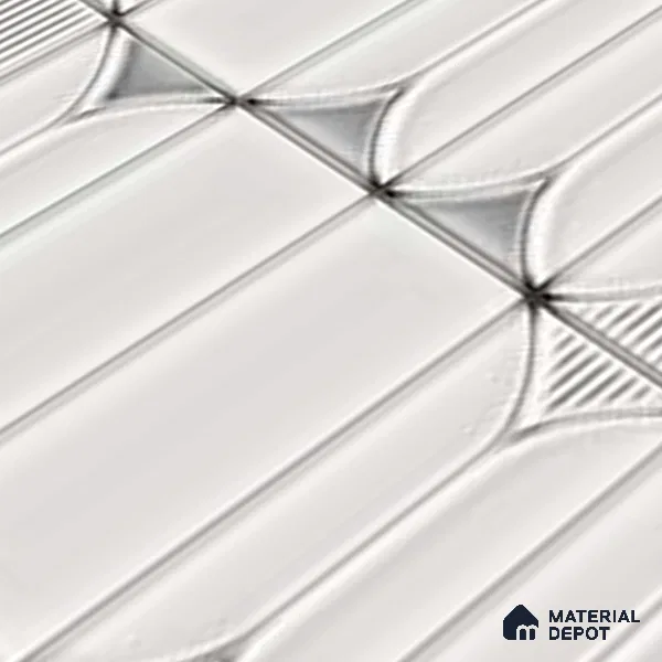 Faux Subway Wall Tile TL 06332 B Sea Curve 12 inch x 12 inch Ceramic Glossy Finish - 9.5 mm | Suitable for Accent / Feature Walls, Bathroom, Kitchen Wall & Backsplashes | Please Expect a Slight Variation of Pattern