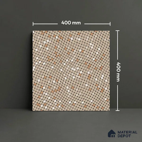 TL 07166 Fawn Kakhi 400x400 mm Matte Finish Parking Vitrified Tile - 12 mm | Pattern Alignment May Vary | 2-3 mm Spacer is Mandatory