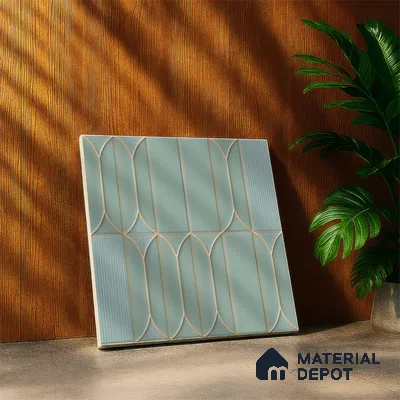 Faux Subway Wall Tile TL 04394 C Fenix Green 1 ft x 1 ft Matte Finish Ceramic Tile - 9 mm | Suitable For Kitchen, Bathroom, Dining Area | Please Expect a Slight Variation of Pattern