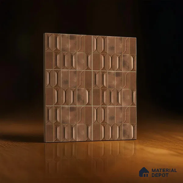 Faux Subway Wall Tile TL 04394 Fenix Brown 1 ft x 1 ft Matte Finish Ceramic Tile - 9 mm | Suitable For Kitchen, Bathroom, Dining Area | Please Expect a Slight Variation of Pattern