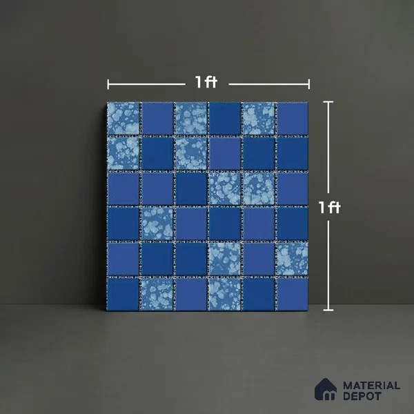 Mosaic Wall & Floor Tile TL 09173 | Matte Finish 12 x 12 inch Ceramic Tile - 10 mm | Suitable For Kitchen, Bathroom, Bedroom & Office