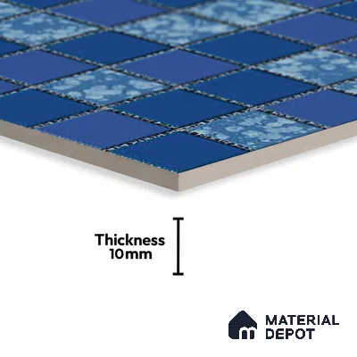 Mosaic Wall & Floor Tile TL 09173 | Matte Finish 12 x 12 inch Ceramic Tile - 10 mm | Suitable For Kitchen, Bathroom, Bedroom & Office