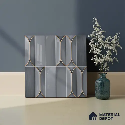 Faux Subway Look Wall Tile TL 09168 D | Glossy Finish 12 x 12 inch Ceramic Tile - 10 mm | Suitable For Kitchen, Bathroom & Dining Area | Please Expect a Slight Variation of Pattern