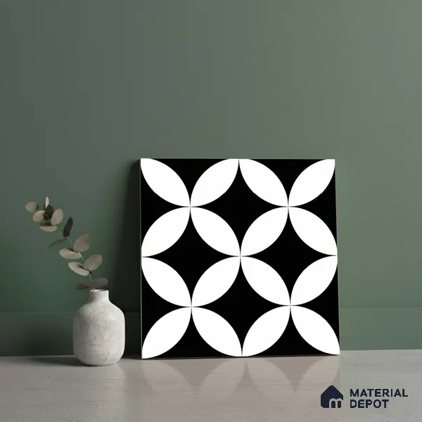 Patterned Look Wall & Floor Tile TL 09171 | Matte Finish 12 x 12 inch Ceramic Tile - 10 mm | Suitable For Kitchen, Bathroom, Bedroom & Office | Please Expect a Slight Variation of Pattern
