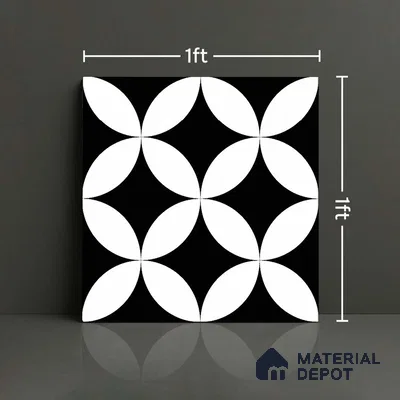 Patterned Look Wall & Floor Tile TL 09171 | Matte Finish 12 x 12 inch Ceramic Tile - 10 mm | Suitable For Kitchen, Bathroom, Bedroom & Office | Please Expect a Slight Variation of Pattern