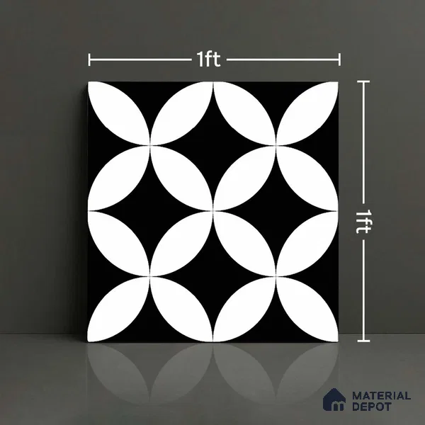 Patterned Look Wall & Floor Tile TL 09171 | Matte Finish 12 x 12 inch Ceramic Tile - 10 mm | Suitable For Kitchen, Bathroom, Bedroom & Office | Please Expect a Slight Variation of Pattern