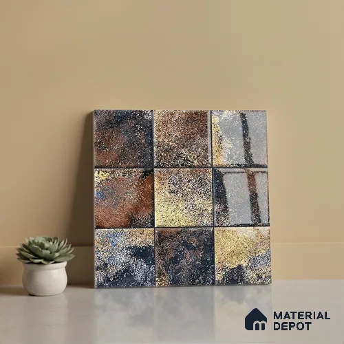 Stone Look Floor Tile TL 09175 B | Glossy Finish 12 x 12 inch Ceramic Tile - 10 mm | Suitable For Kitchen, Bathroom, Bedroom & Office