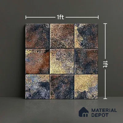 Stone Look Floor Tile TL 09175 B | Glossy Finish 12 x 12 inch Ceramic Tile - 10 mm | Suitable For Kitchen, Bathroom, Bedroom & Office