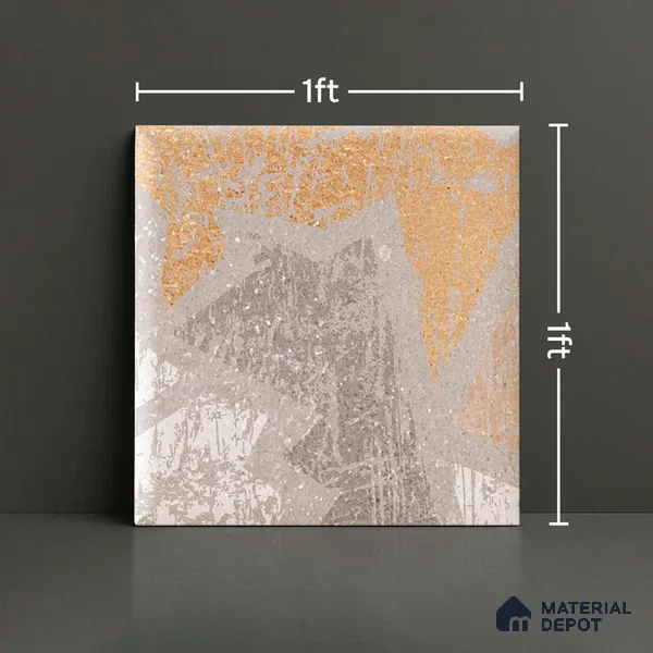 Patterned Look Floor Tile TL 09161 | Matte Finish 12 x 12 inch Ceramic Tile - 10 mm | Suitable For Kitchen, Bathroom, Bedroom & Office | Please Expect a Slight Variation of Pattern