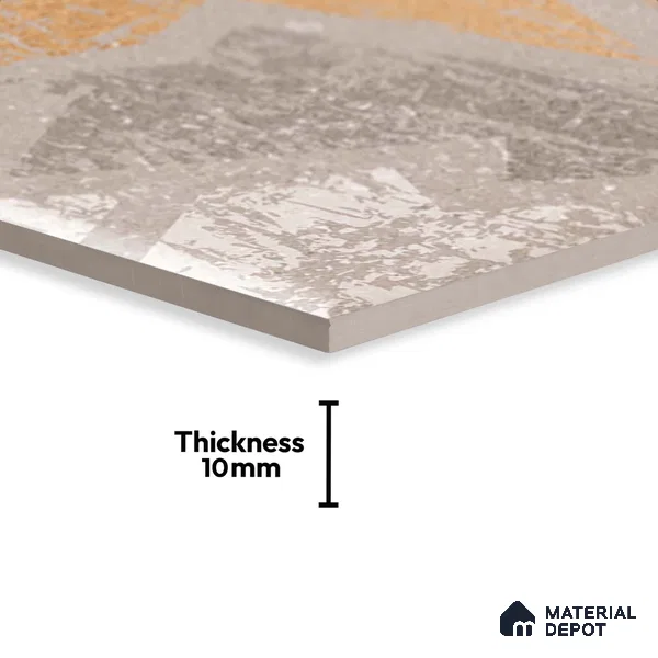 Patterned Look Floor Tile TL 09161 | Matte Finish 12 x 12 inch Ceramic Tile - 10 mm | Suitable For Kitchen, Bathroom, Bedroom & Office | Please Expect a Slight Variation of Pattern